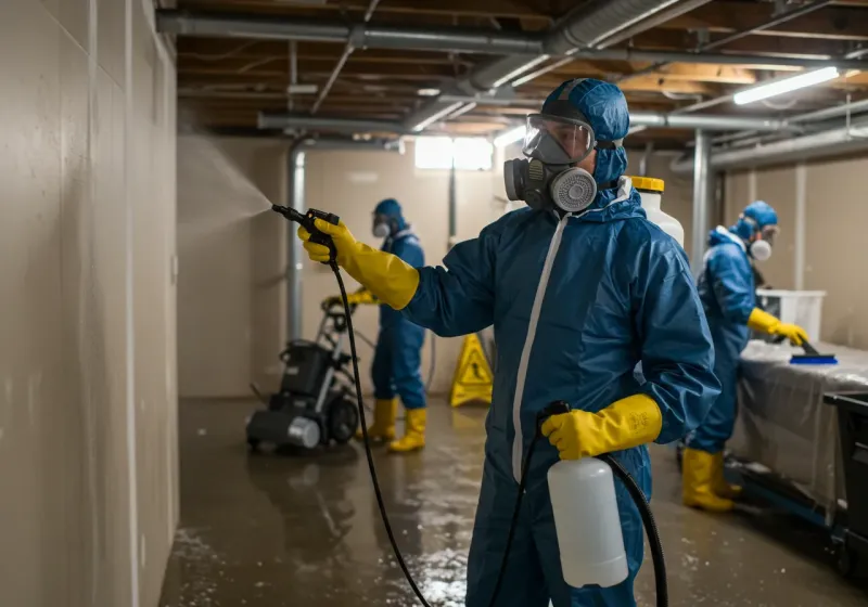 Basement Sanitization and Antimicrobial Treatment process in Halawa Heights, HI