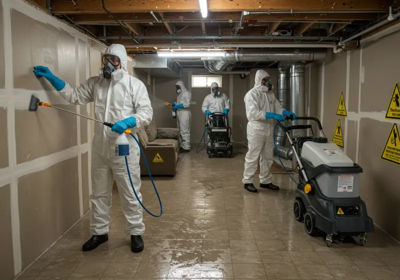 Basement Moisture Removal and Structural Drying process in Halawa Heights, HI